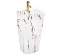 Rea Aris umywalka 44x37,5 cm prostokątna wolnostojąca szary/kamień REA-U6906