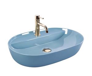 REA AURA 61 VASQUE À POSER OVAL BLEU VASQUE À POSER EN CÉRAMIQUE