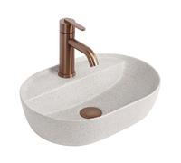 Rea Aura lavabo 42x30 cm ovale à poser marron/beige mat REA-U3226