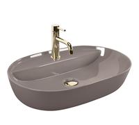 Rea Aura lavabo 60.5x40.5 cm ovale à poser marron/beige REA-U6381