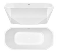 Rea - Baignoire Autoportante Diamanti - Blanc 170 cm - 170x80x58,5cm