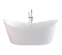 Rea - Baignoire Autoportante Ferrano - Blanc 150 cm Avec Bonde - 150x74x73cm