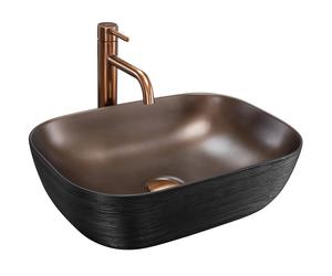 Rea Belinda Cooper lavabo 46.5x33.5 cm rectangulaire à poser noir REA-U6384