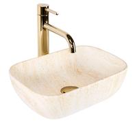 Rea Sanitär – Vasque à poser Belinda Mini rectangulaire en céramique beige