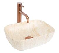 REA BELINDA MINI VASQUE À POSER RECTANGLE BEIGE VASQUE À POSER EN CÉRAMIQUE