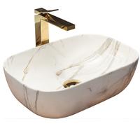 Rea Belinda umywalka 46x32 cm prostokątna szary/kamień REA-U6596