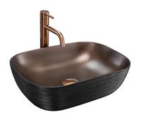 Rea Belinda Cooper lavabo 46.5x33.5 cm rectangulaire à poser noir REA-U6384