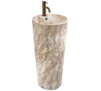 Rea Blanka lavabo 40x40 cm ronde autoportante marron/beige mat REA-U3615