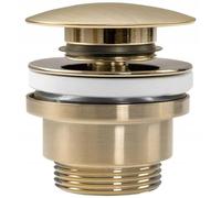 Rea Bonde De Lavabo Doré Brossé, Clic-Clac, Bouchon pour Lavabo, pour Salle De Bain, Universelle, Pop-Up, 45 mm, avec Trop-Plein Ou sans, Bonde Évier, Jointe