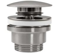 Rea BONDE DE LAVABO UNIVERSEL CLIC-CLAC BRUSH NICKLE Bouchon Lavabo Salle de Bain avec Trop-plein Bonde de Vidage Pop-up en Laiton (Nickel)