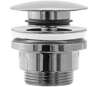 Rea BONDE DE LAVABO Universel CLIC-CLAC Chrome Bouchon Lavabo Salle de Bain avec Trop-Plein Bonde de Vidage Pop-up en Laiton (Chrome)
