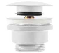 Rea BONDE DE LAVABO UNIVERSEL CLIC-CLAC WHITE Bouchon Lavabo Salle de Bain avec Trop-plein Bonde de Vidage Pop-up en Laiton (blanc mat)