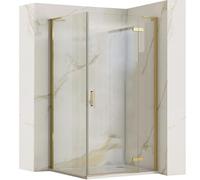 Rea Cabine de douche 100x80 Gold Brush Cabine Douche sans receveur de douche Verre de sécurité trempé Transparentne 6mm (d'or) porte: 100 mur: 80 cm