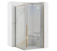 Rea CABINE DE DOUCHE FARGO GOLD 90X120x195 cm Verre trempé de sécurité transparent 6mm (doré) Sans receveur de douche