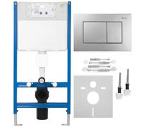 Rea - Cadre encastré K011a-q pour Mis WC avec bouton J Satin - 16x52,5x103,5 cm