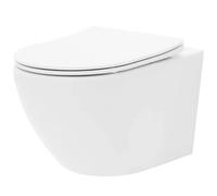 Rea Carlo Mini miska WC z deską wolnoopadającą wisząca bez kołnierza biały połysk REA-C1259