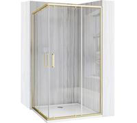 Rea City 80x100 Brush Gold Cabine de douche sans receveur de douche Verre de sécurité trempé Transparent 4 mm, 5 mm (Brushed Gold)