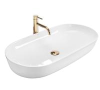 Rea Cleo umywalka 81x41 cm nablatowa owalna biała REA-U0563