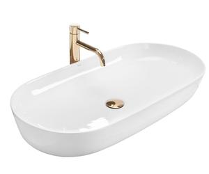 Rea Cleo umywalka 81x41 cm nablatowa owalna biała REA-U0563