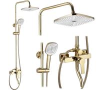 Rea Colonne de douche ARGUS GOLD Système de douche en laiton pour salle de bain (Or)
