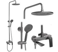 Rea Colonne de douche AVALON Système de douche en laiton titane pour salle de bain (titane)