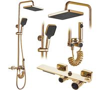 Rea Colonne de Douche HELIX Gold Système de Douche en Laiton Pour Salle de Bain (Or)