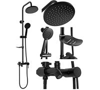 Rea Colonne de Douche LUIS BLACK SET de SALLE de BAIN Système de Douche en Laiton Pour Salle de Bain (Noir)