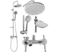 Rea Colonne de Douche LUIS CHROME SET de SALLE de BAIN Système de Douche en Laiton Pour Salle de Bain (Chrome)