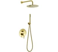 Rea Colonne De Douche Lungo L. Or + BOX, Ensemble De Douche, Système De Douche En Laiton Pour Salle De Bain, Couleur Or, Avec Douchette