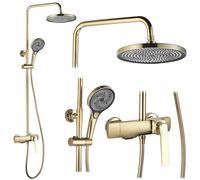 Rea Colonne de douche REBEL GOLD Système de douche en laiton pour salle de bain (Or)