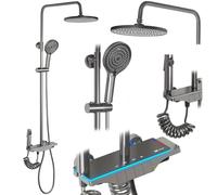 Rea Colonne de douche Savio Led Titanium Système de Douche en Laiton Pour Salle de Bain (Titanium)