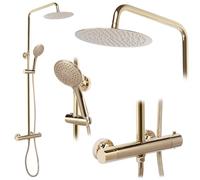 Rea Colonne de Douche SET VINCENT L.GOLD Système de Douche en Laiton Pour Salle de Bain (Or)