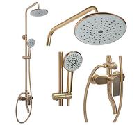 Rea Colonne de Douche VERSO BRUSHED GOLD Système de Douche en Laiton Pour Salle de Bain (Or)