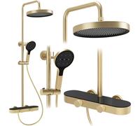 Rea Cris ensemble de douche mural avec douche pluie doré REA-P0361
