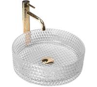 Rea Cristal umywalka 35,5x35,5 cm okrągła nablatowa REA-U9670