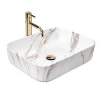 Rea Demi lavabo 51x39 cm rectangulaire à poser brillant REA-U4100