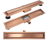 Rea Drain Linéaire Neox 80, Acier, Brush Copper