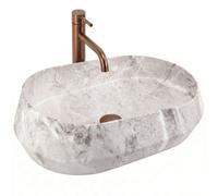 Rea Dune lavabo 59x38 cm à poser gris/pierre mat REA-U0643