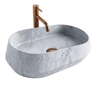 Rea Dune lavabo 59x38 cm à poser gris/pierre mat REA-U3541