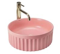 Rea Duo lavabo 38x38 cm ronde à poser rose mat REA-U3606