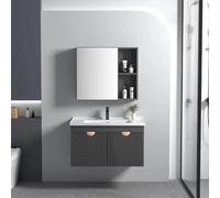 Rea Ensemble de Meubles de Salle de Bain avec lavabo Aa18 Mario 60Cm Grey - 47x61x50cm