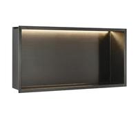 Rea - Étagère de salle de bain LED 30x60 Titane - 10x60x30 cm