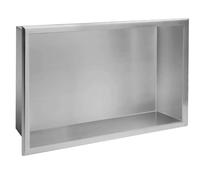 Rea Étagère de salle de bain Niche - 30 x 45 cm - Acier inoxydable (acier brossé)