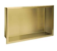Rea Niche Étagère Salle de Bains 30x45 gold brush Niche Douche Intégré Organisateur Salle de bains Niche murale en acier inoxydable (or brossé)
