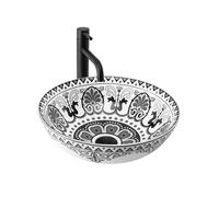 Rea Vasque à poser Lavabo de salle de bain 400 x 400 x 140 mm en céramique (dessin)