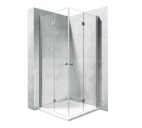 Rea Fold-2 drzwi prysznicowe 80 cm chrom/szkło przezroczyste REA-K7443
