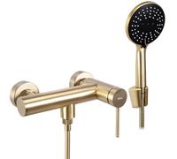 Rea Foss Brush Gold Robinet de douche en laiton mitigeur de salle de bain réglable chaud et froid à levier unique (or brossé)