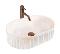 Rea Georgia lavabo 55x35 cm ovale à poser marron/beige mat REA-U3542