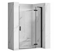Rea Hugo porte de douche 100 cm à ouverture basculante noir mat/verre transparent REA-K6008