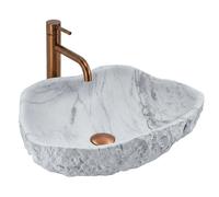 Rea Isla lavabo 49x37 cm à poser gris/pierre mat REA-U3513